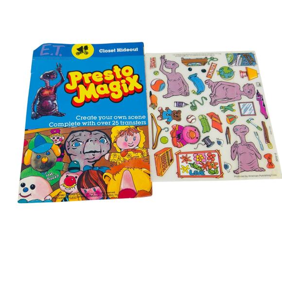 5 for $25| 1982 Presto Magix E.T The Extra Terrestrial Closet Hideout Transfers - Picture 1 of 6